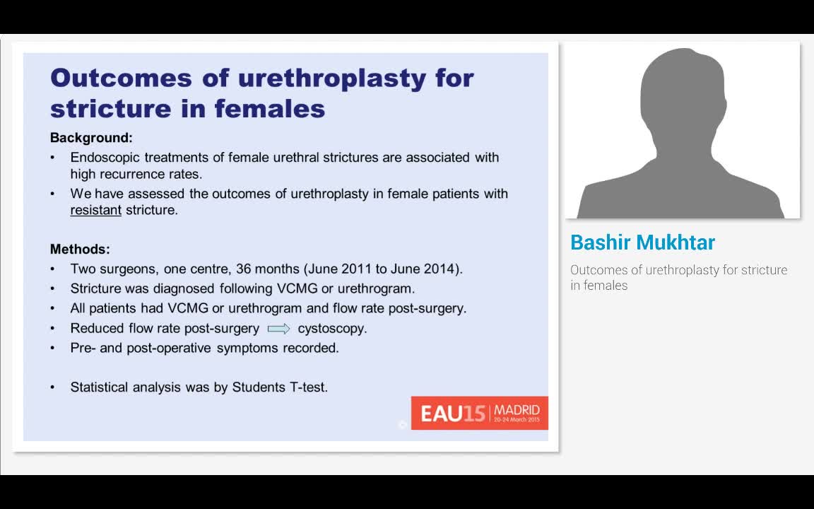 Outcomes of urethroplasty for stricture in females