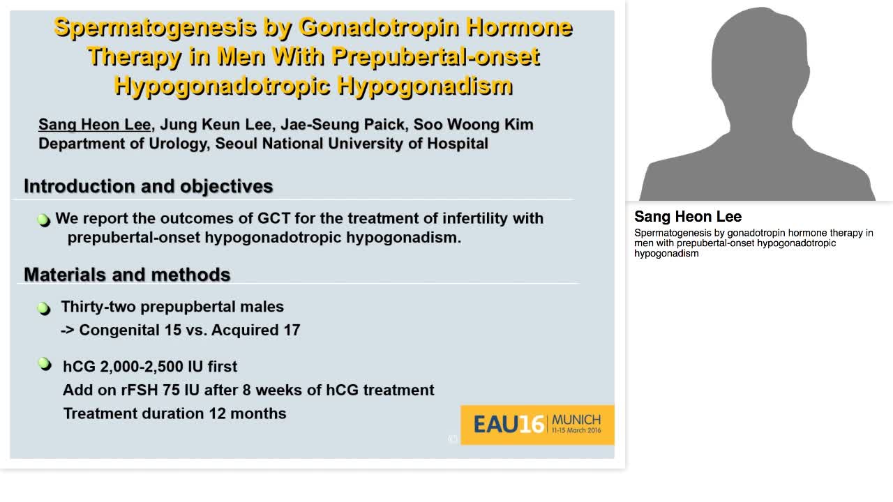 Spermatogenesis by gonadotropin hormone therapy in men wi-