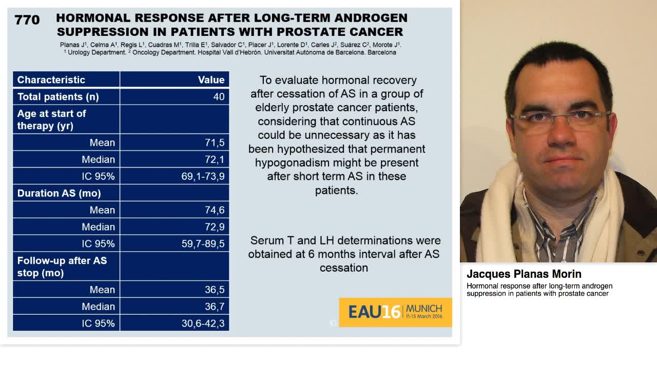 Hormonal response after long-term androgen suppression in-