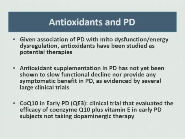 EPI-743 Improves Visual Function and CNS Biomarkers in Parkinson's Disease