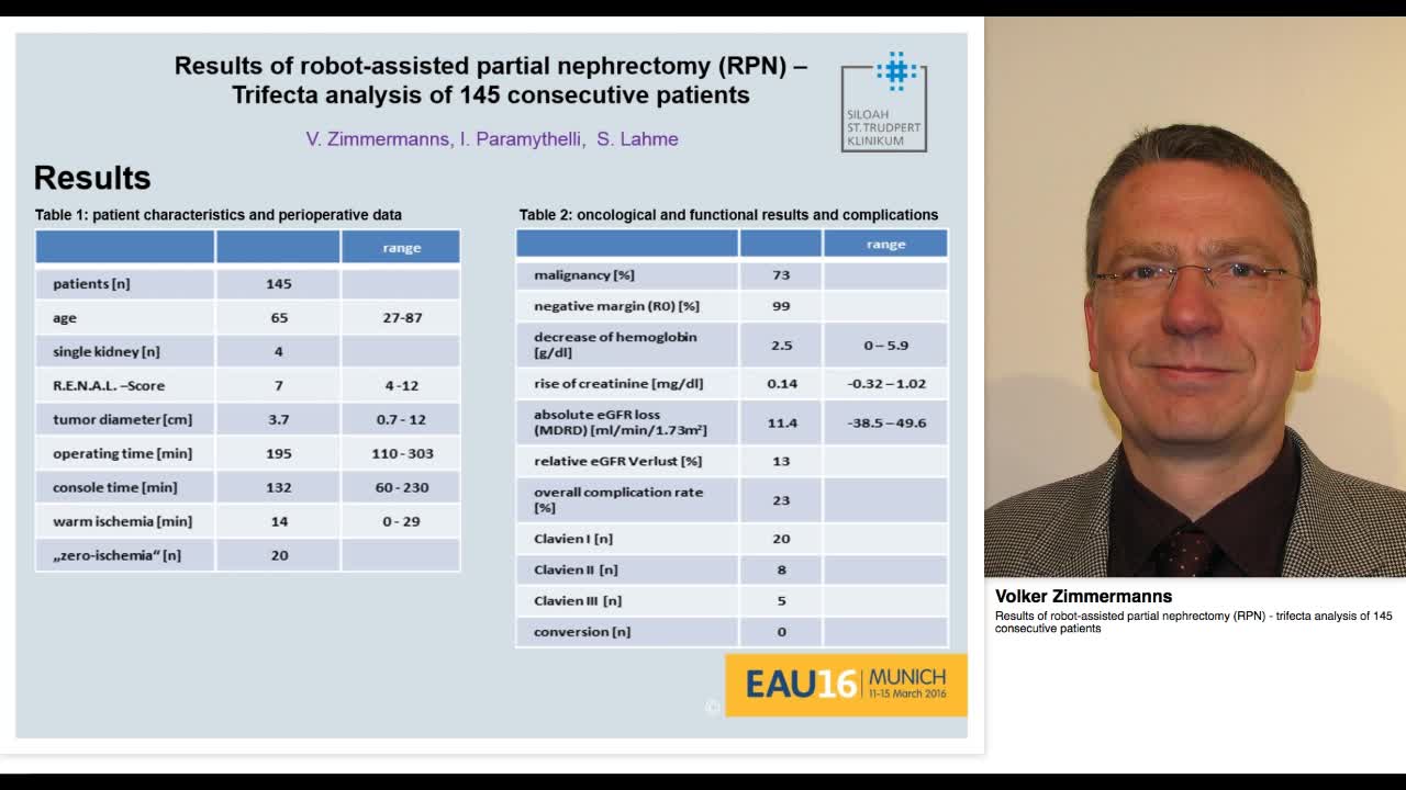 Results of robot-assisted partial nephrectomy (RPN) - tri-