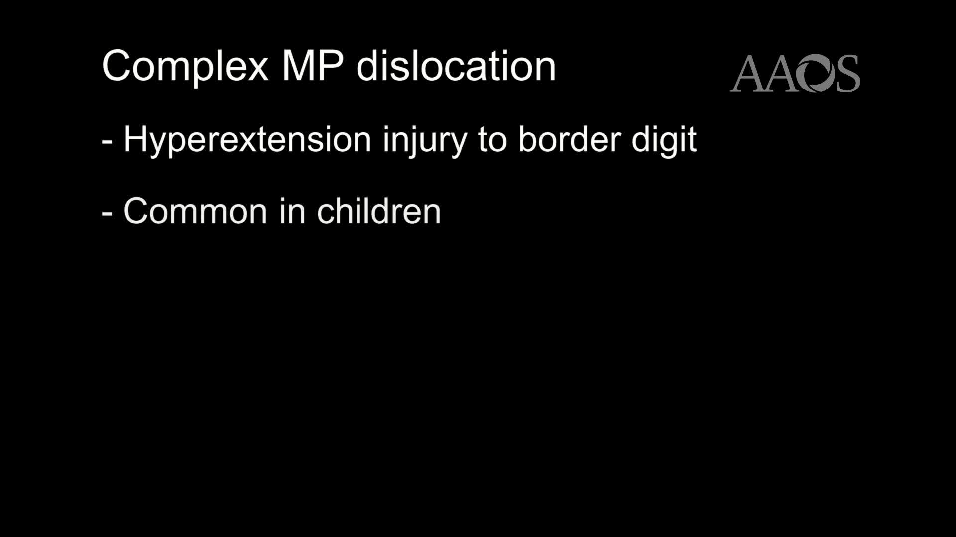 Surgical Management ofComplex Metacarpophalangeal Dislocations