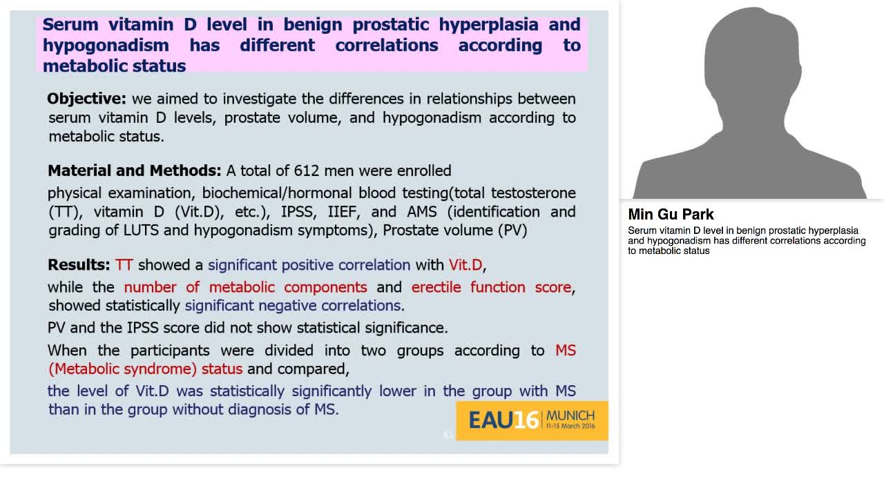 Serum vitamin D level in benign prostatic hyperplasia and-