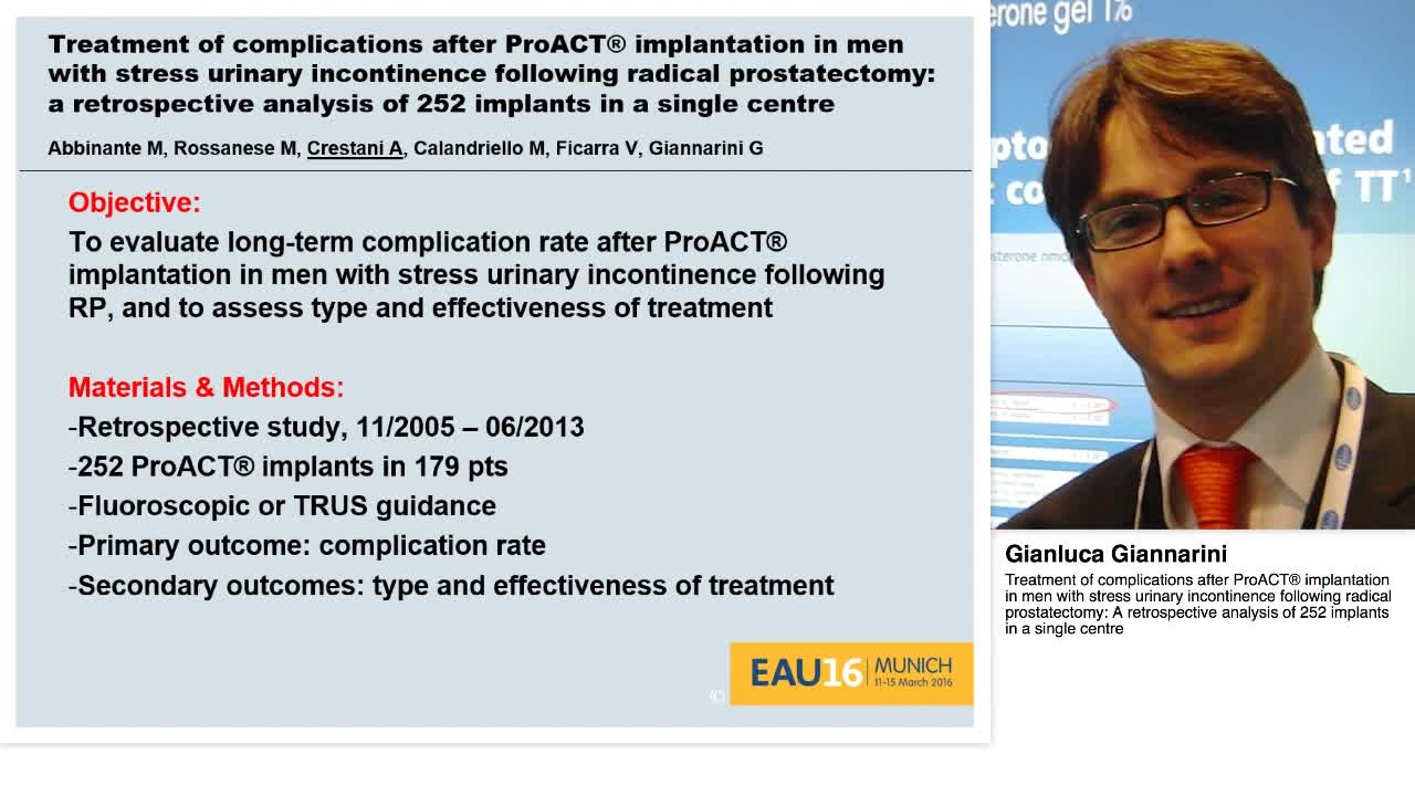Treatment of complications after ProACT\u00AE implantation in -