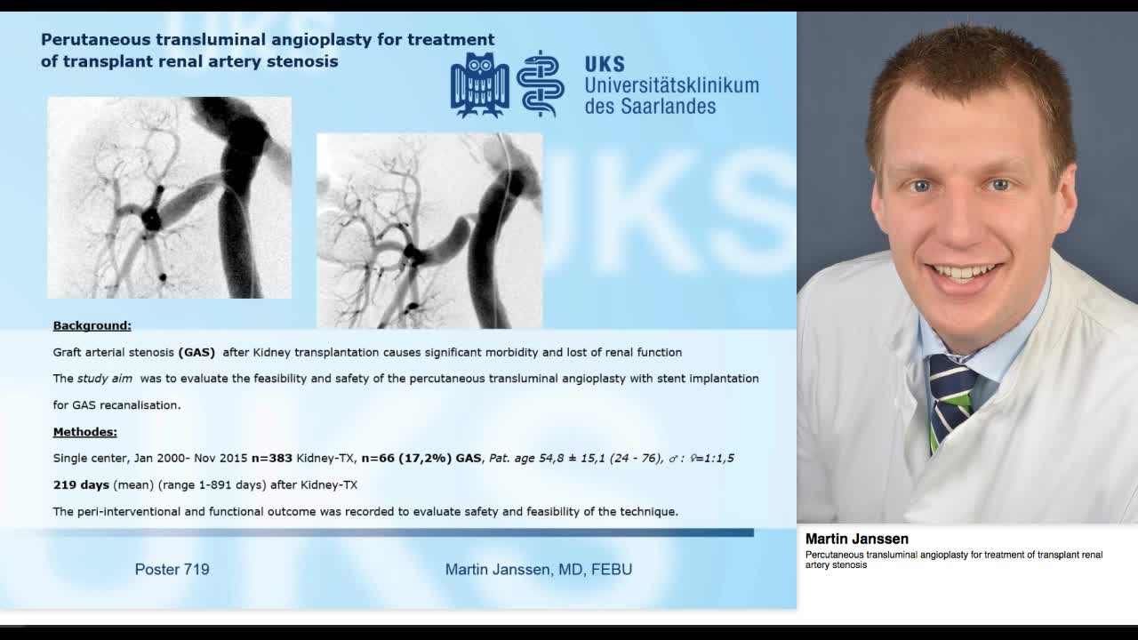 Percutaneous transluminal angioplasty for treatment of tr-