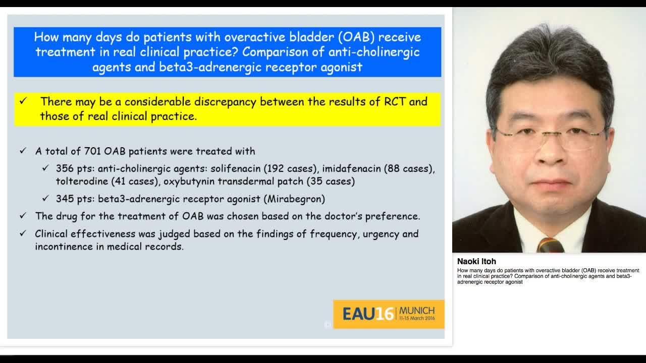 How many days do patients with overactive bladder (OAB) r-