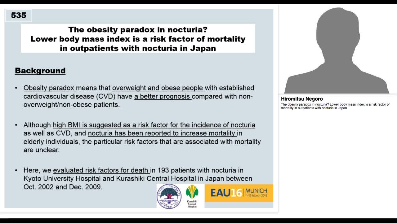 The obesity paradox in nocturia. Lower body mass index is-