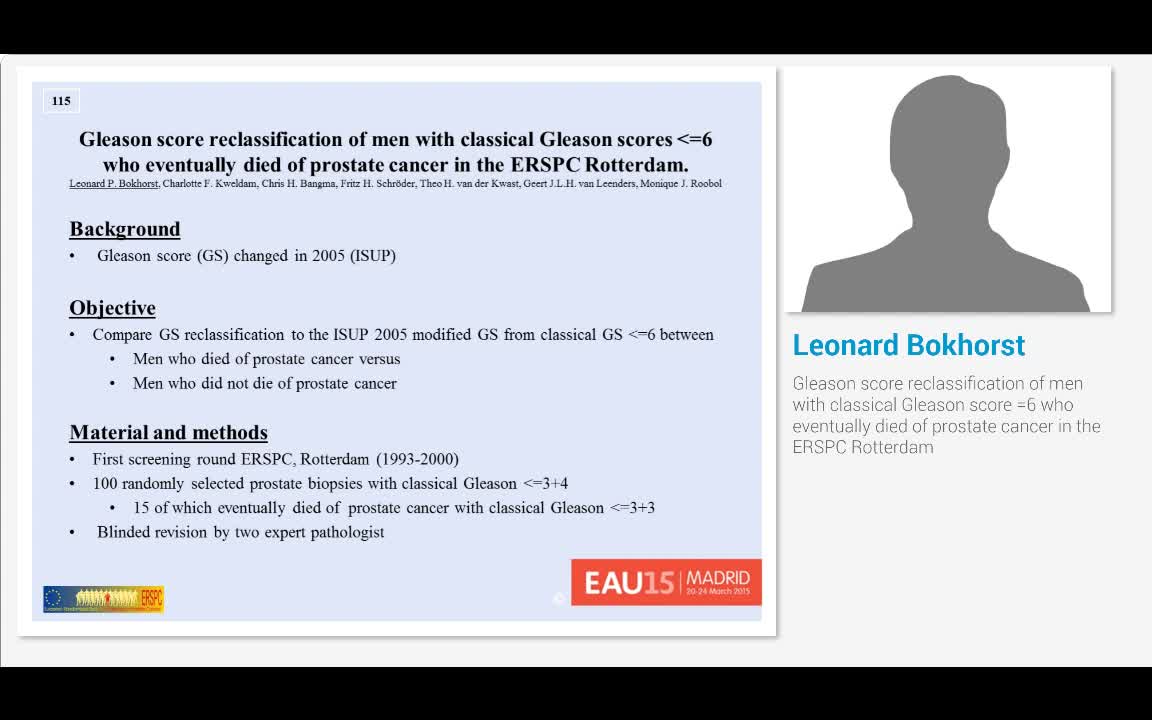 Gleason score reclassification of men with classical Glea..-
