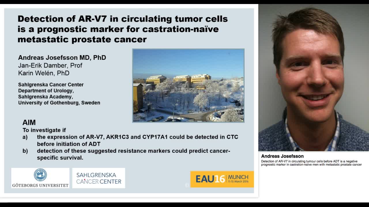 Detection of AR-V7 in circulating tumour cells before ADT-