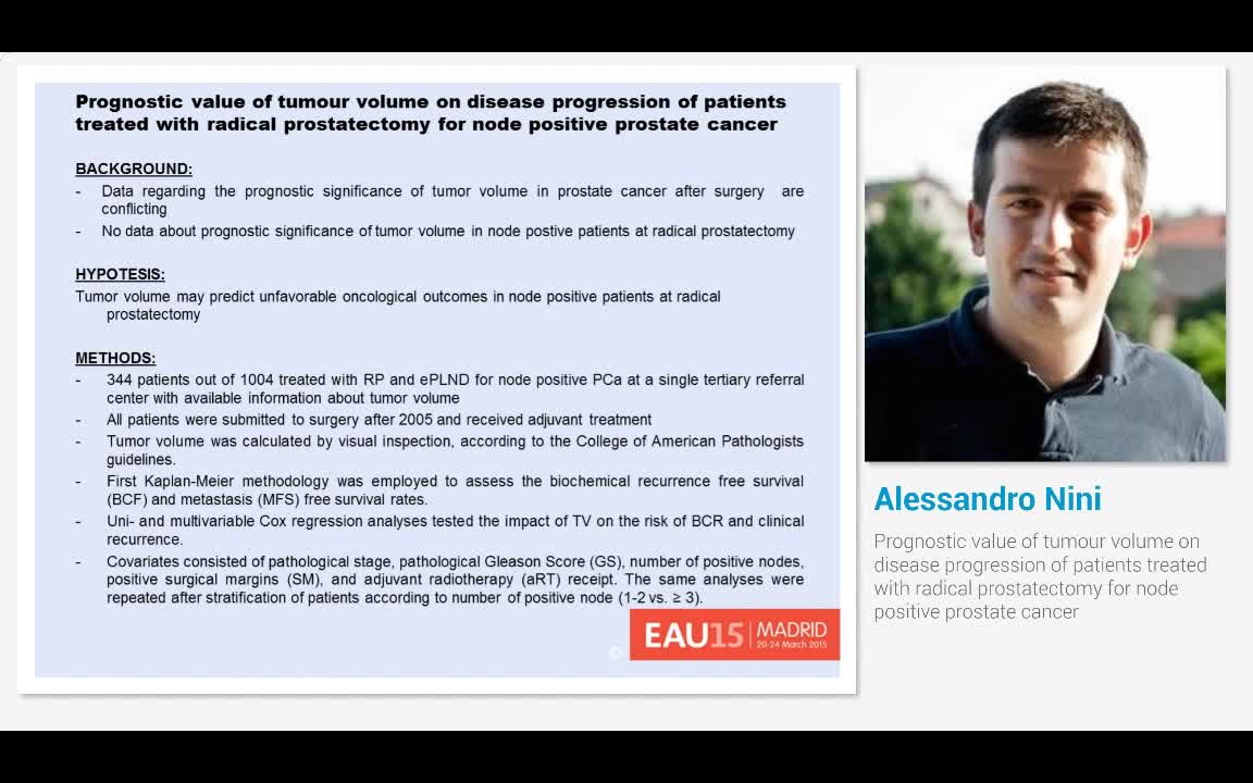 Prognostic value of tumour volume on disease progression ..-