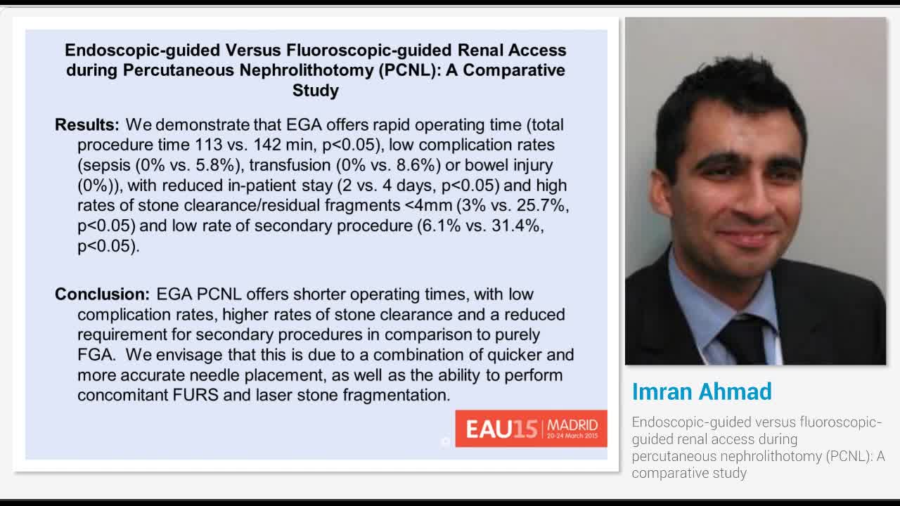 Endoscopic-guided versus fluoroscopic-guided renal access..-