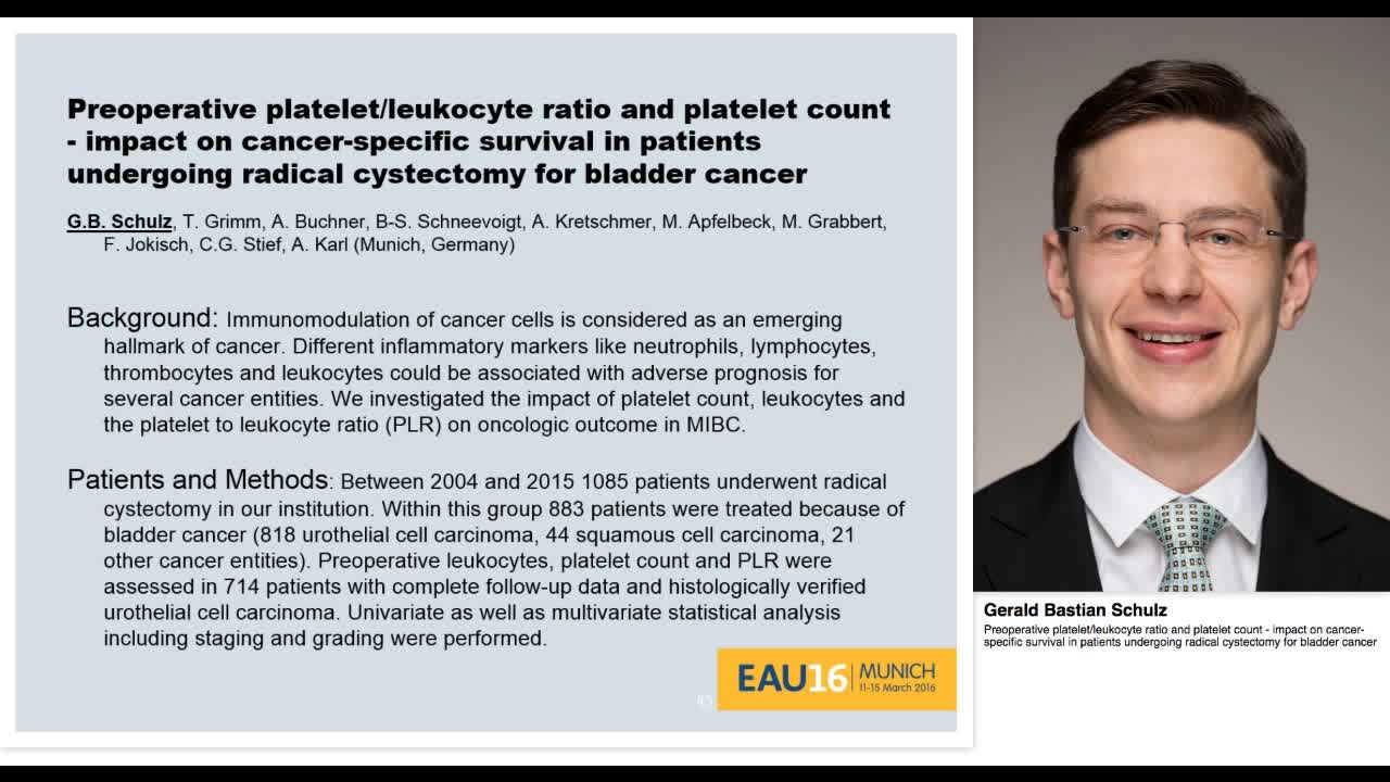 Preoperative platelet-leukocyte ratio and platelet count -