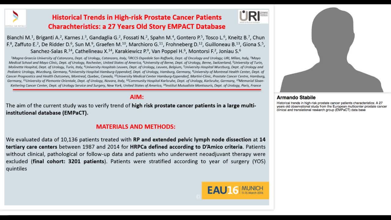 Historical trends in high-risk prostate cancer patients c-