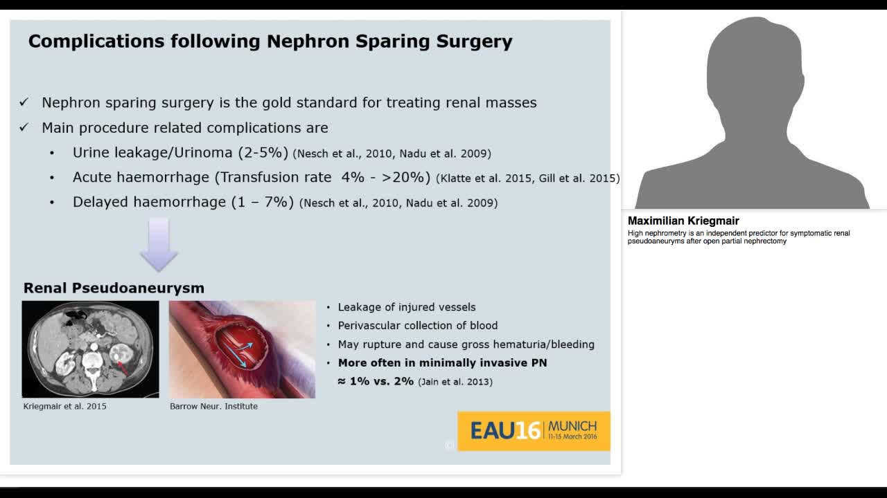 High nephrometry is an independent predictor for symptoma-