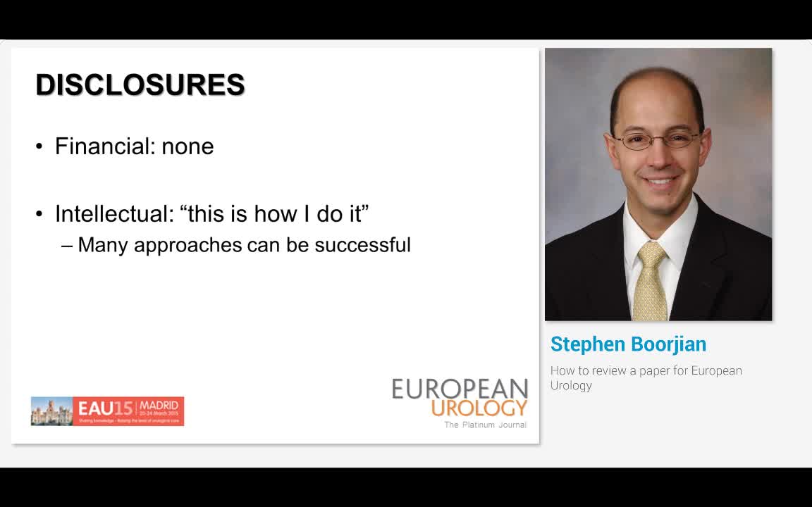 How to review a paper for European Urology