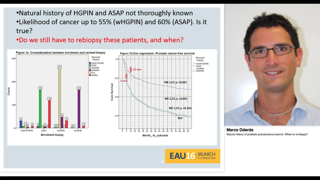 Natural history of prostatic precancerous lesions, When t-