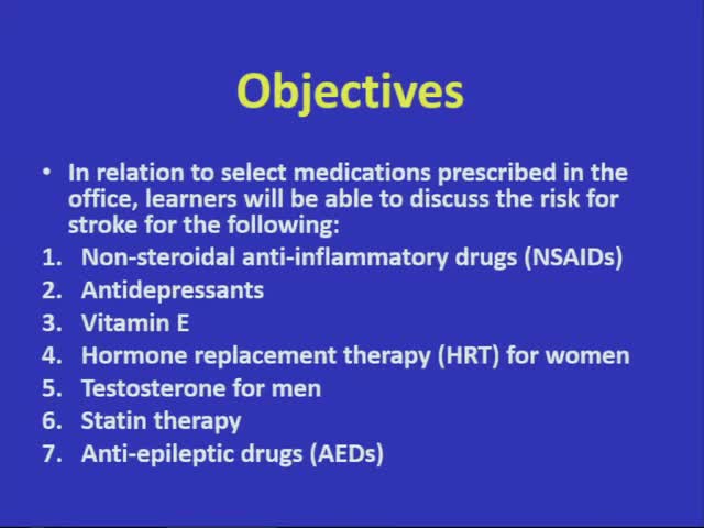 Non-Antithrombotic Drugs Prescribed in the Office & Stroke Risk