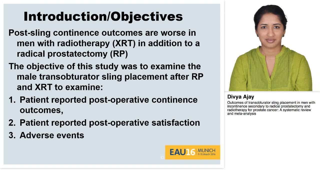 Outcomes of transobturator sling placement in men with in-