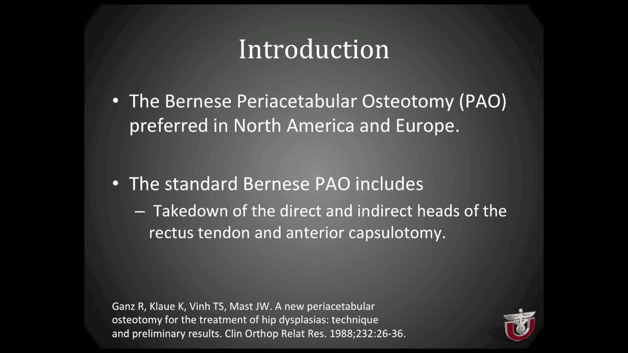 Rectus-Sparing Periacetabular Osteotomy Surgical Technique Video
