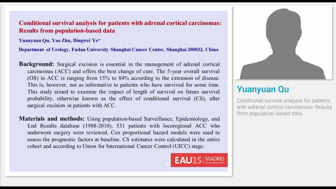 Conditional survival analysis for patients with adrenal c..-