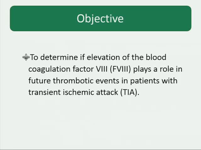 Factor VIII Predicts Subsequent Acute Ischemic Stroke in Patients with Transient Ischemic Attack