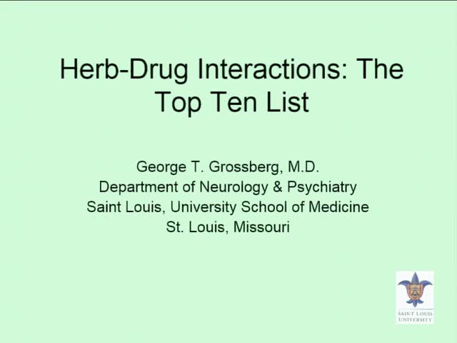 Herb-drug Interactions The Top Ten List