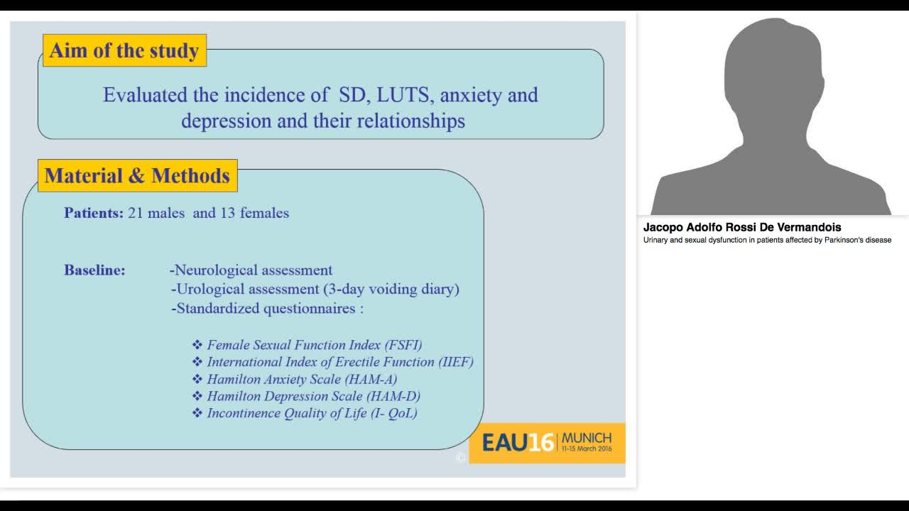 Urinary and sexual dysfunction in patients affected by Pa-