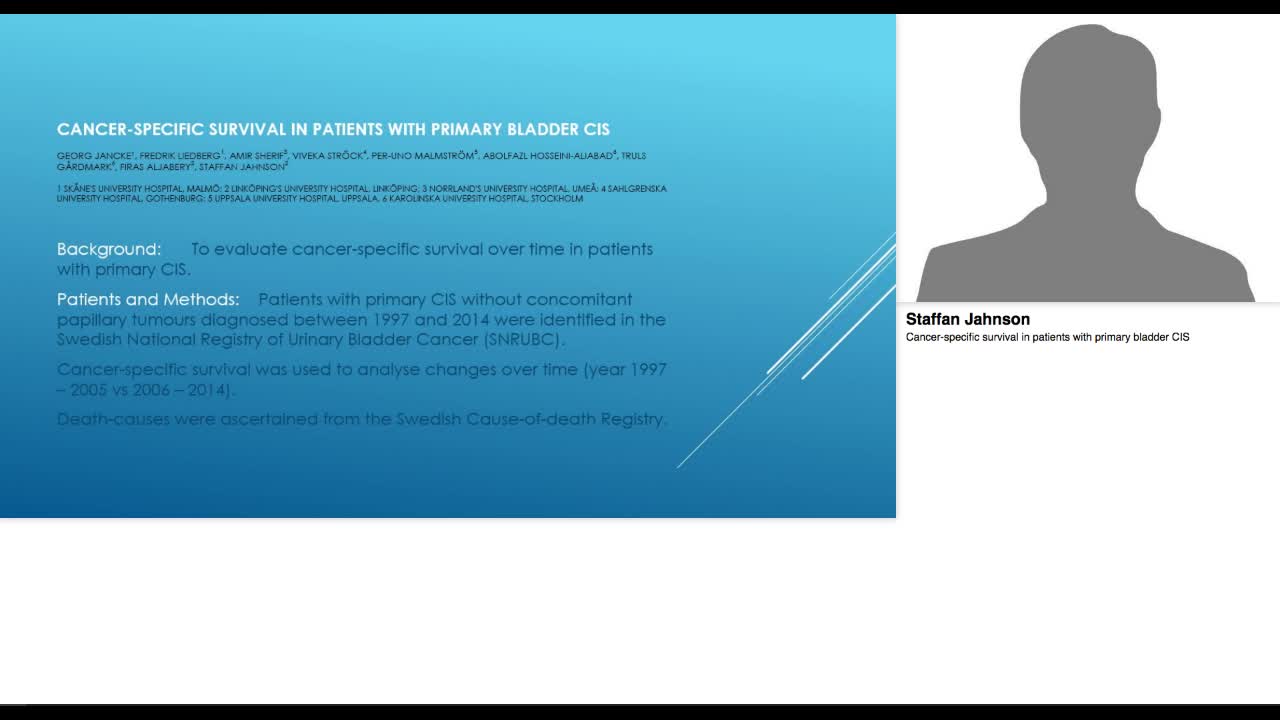 Cancer-specific survival in patients with primary bladder-