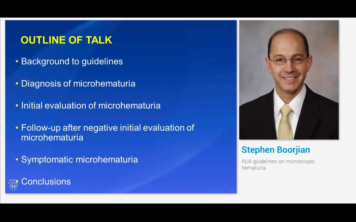 AUA guidelines on microscopic hematuria