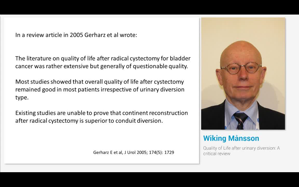 Quality of Life after urinary diversion, A critical review