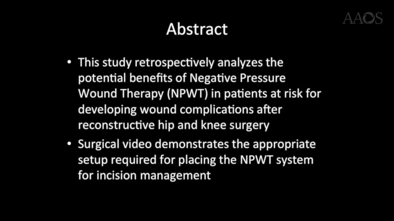 Negative Pressure Wound Therapy over Closed Incisions Decreases Wound Complications following High-Risk Primary and Revision Joi
