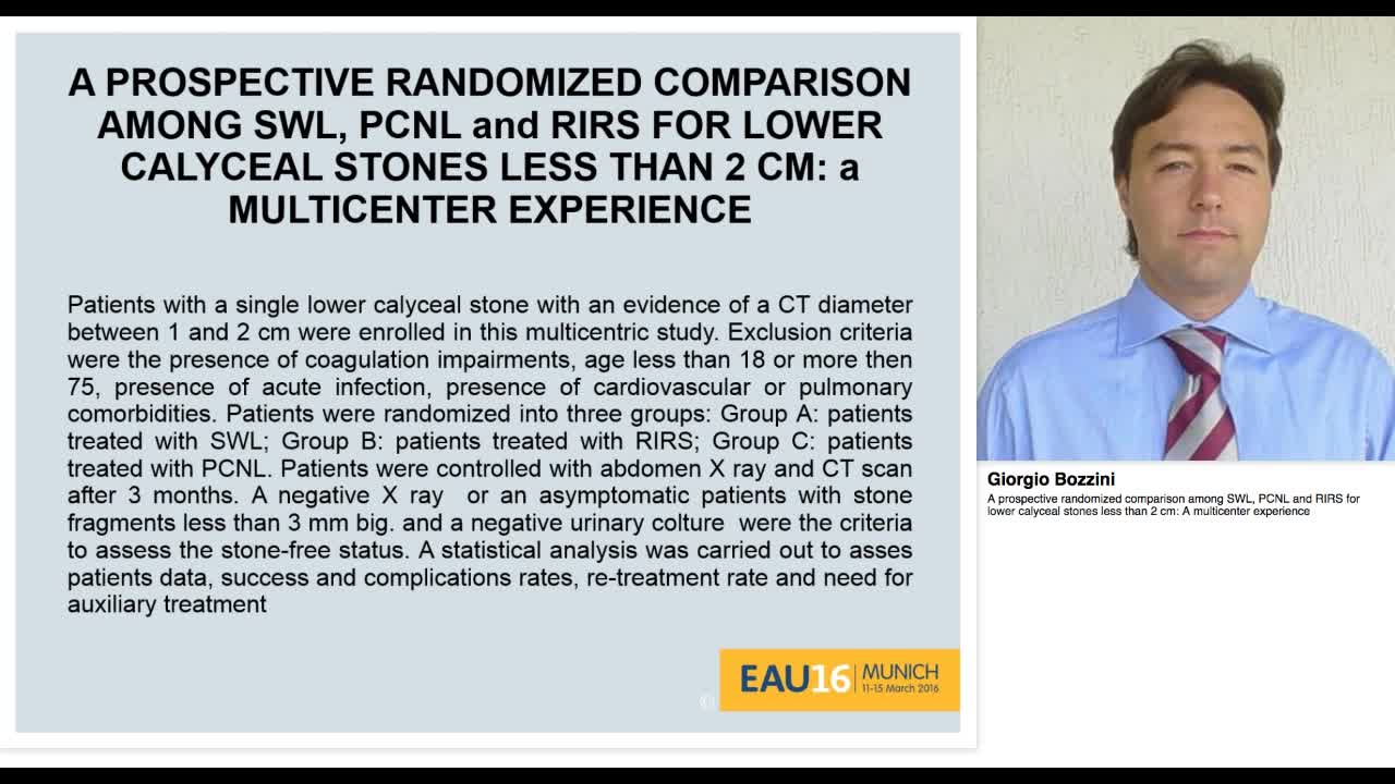 A prospective randomized comparison among SWL, PCNL and R-