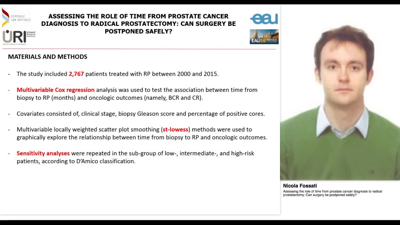 Assessing the role of time from prostate cancer diagnosis-