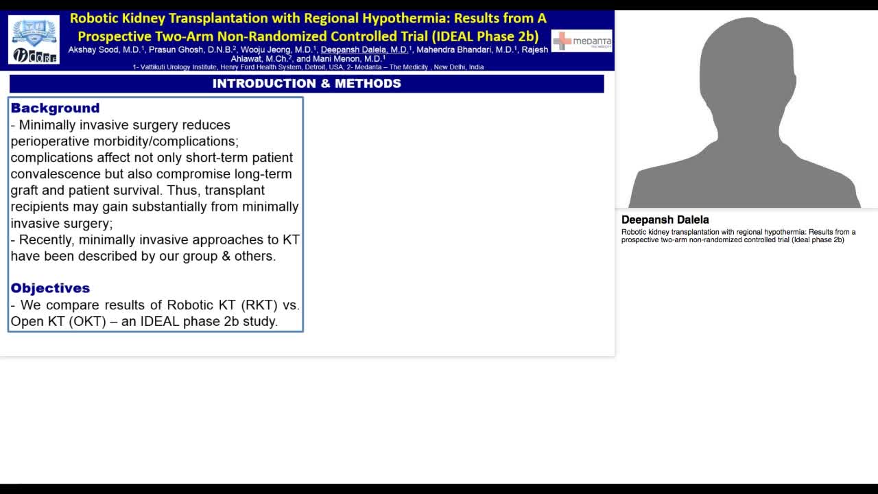 Robotic kidney transplantation with regional hypothermia,-