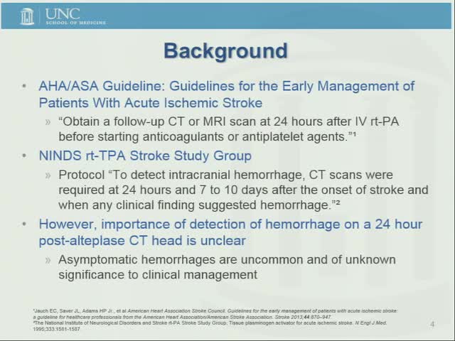 The effect of 24 hour post-intravenous alteplase CT head on management decisions a single center experience