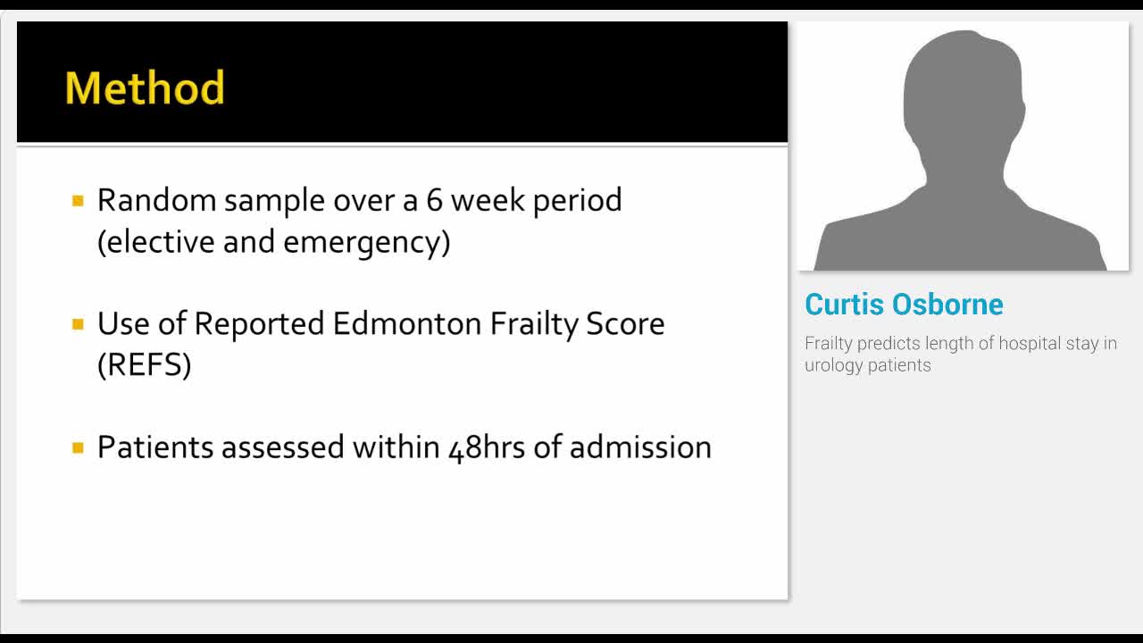 Frailty predicts length of hospital stay in urology patients