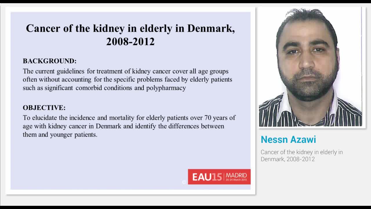 Cancer of the kidney in elderly in Denmark, 2008-2012
