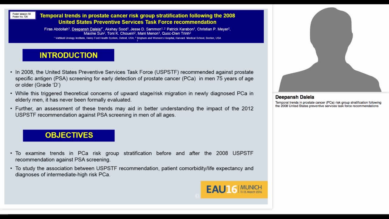 Temporal trends in prostate cancer (PCa) risk group strat-
