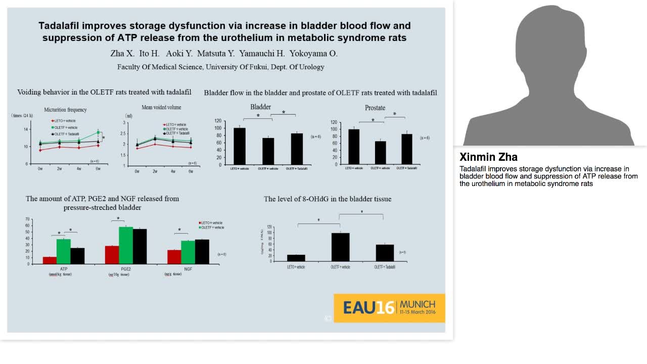 Tadalafil improves storage dysfunction via increase in bl-