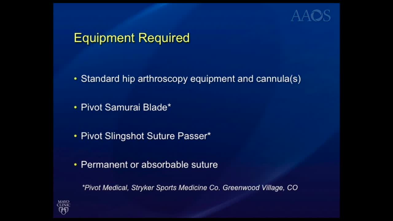 A Simple Technique forCapsular Repair Following Hip Arthroscopy