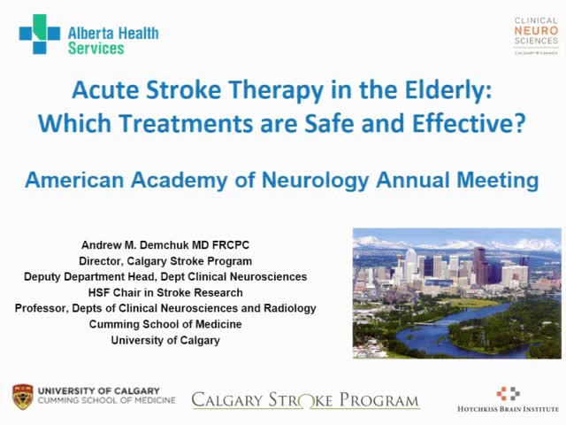 Acute Stroke Therapy in the Elderly Which Treatments are Safe and Effective