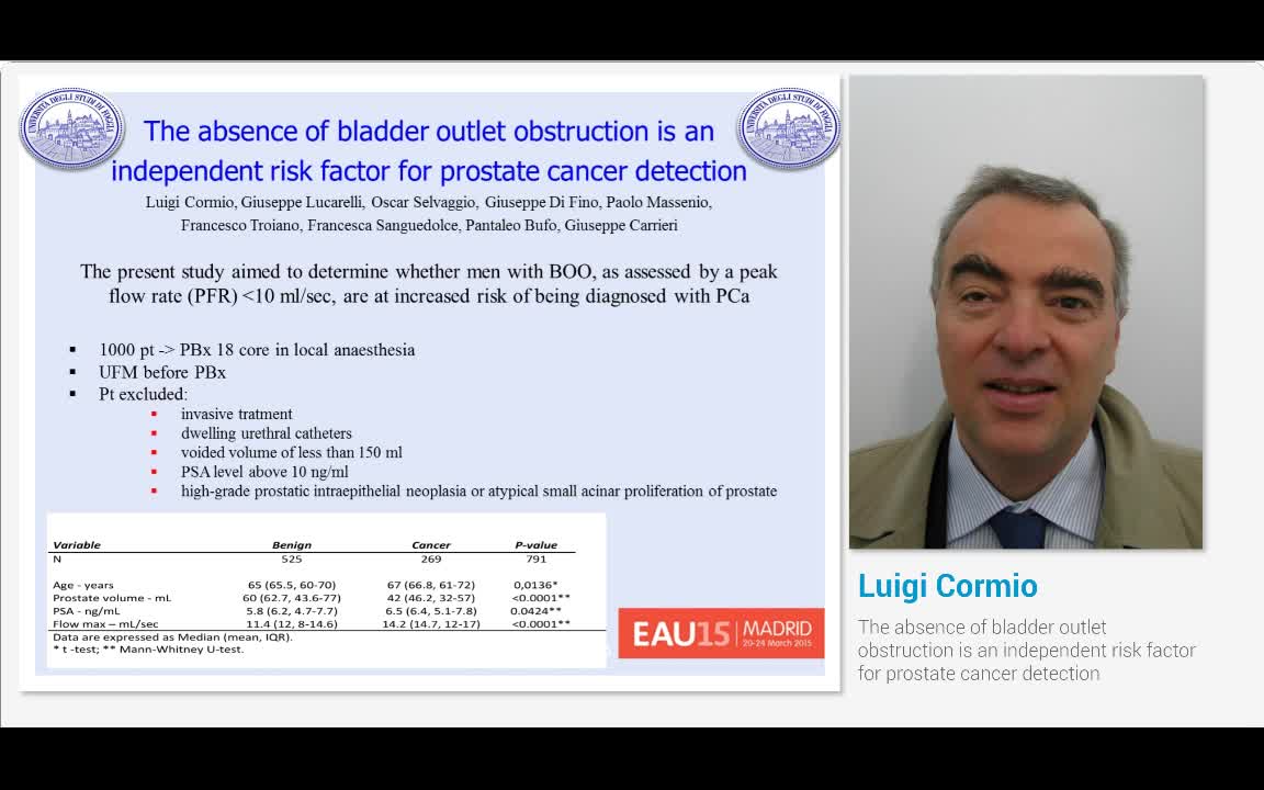 The absence of bladder outlet obstruction is an independe..-