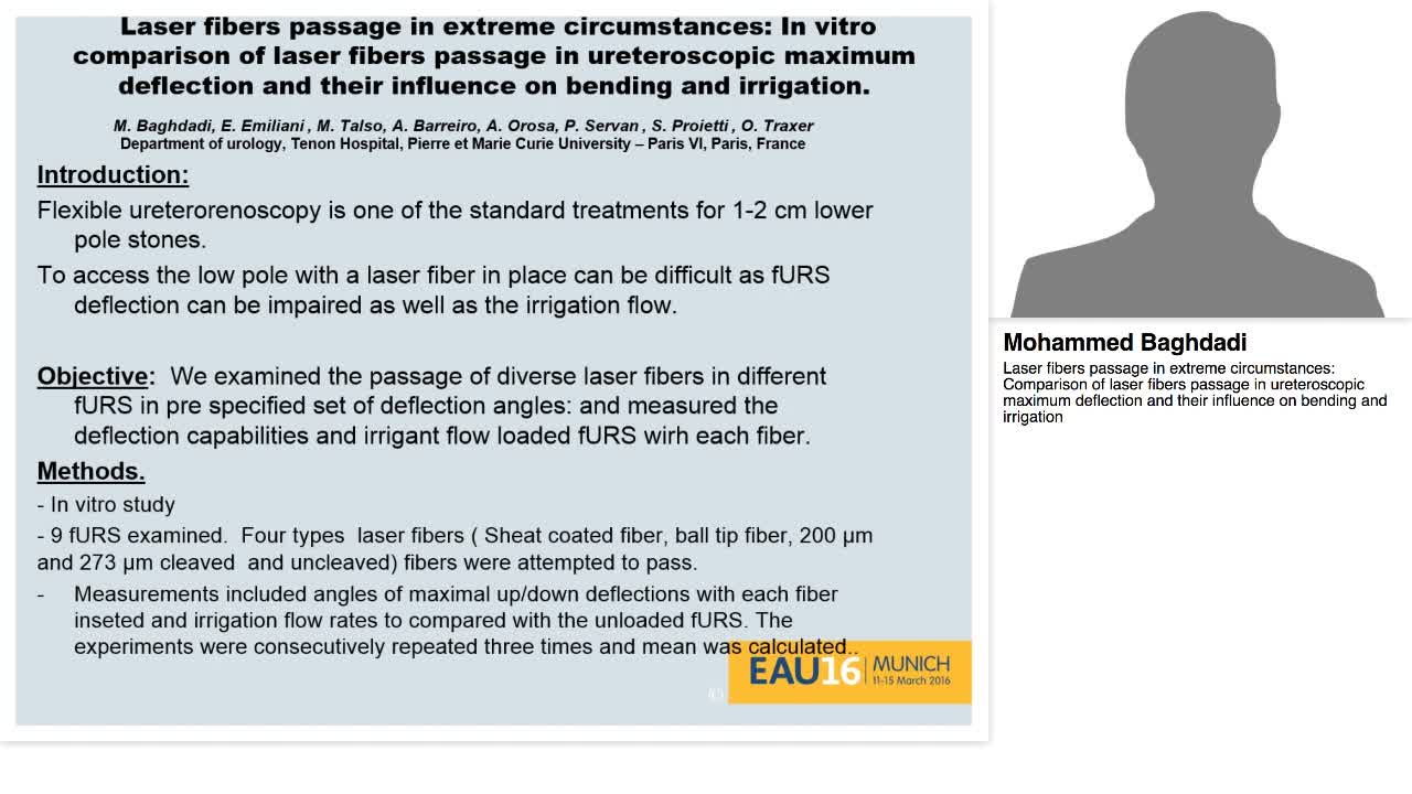 Laser fibers passage in extreme circumstances, Comparison-