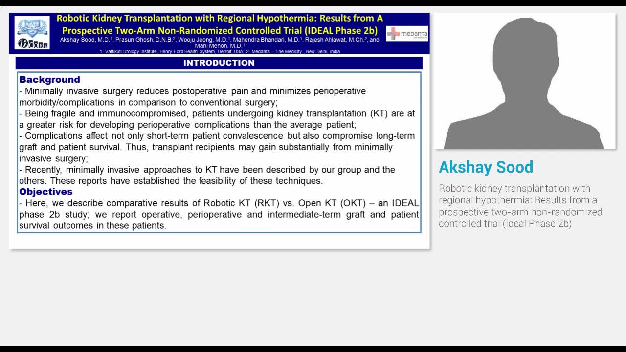 Robotic kidney transplantation with regional hypothermia,..-