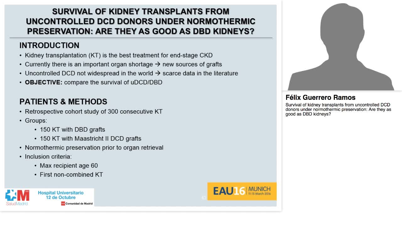 Survival of kidney transplants from uncontrolled DCD dono-