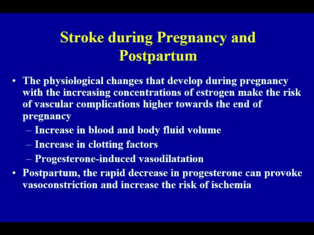 Stroke Cases during Pregnancy and Postpartum