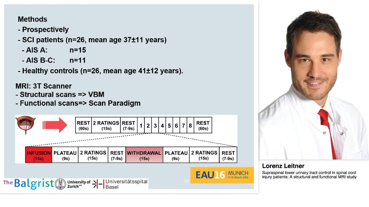Supraspinal lower urinary tract control in spinal cord in-