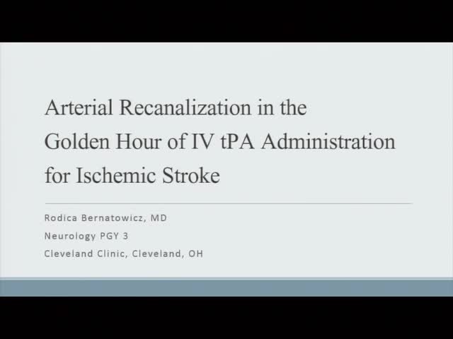 Arterial Recanalization in the Golden Hour of IV tPA Administration for Ischemic Stroke (2)