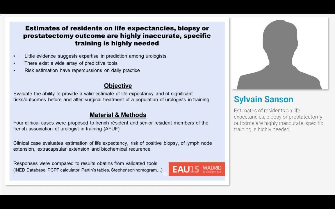 Estimates of residents on life expectancies, biopsy or pr..-