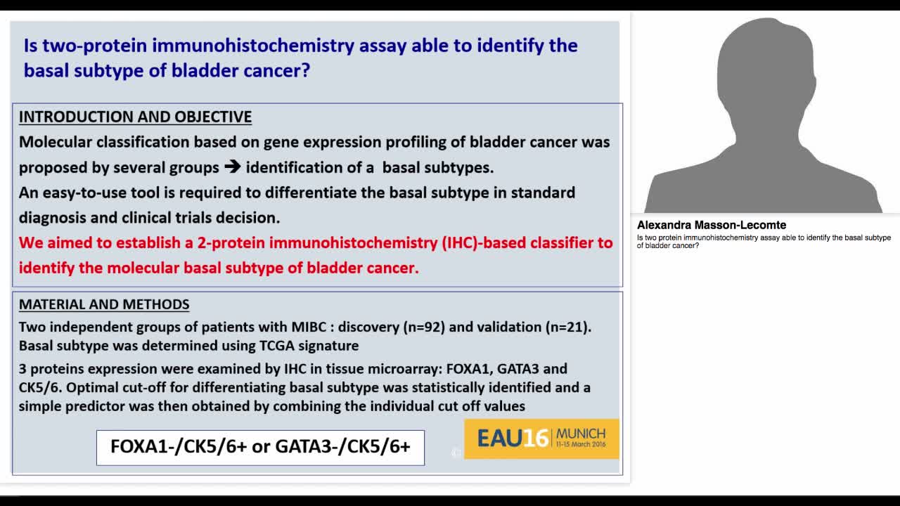 Is two protein immunohistochemistry assay able to identif-